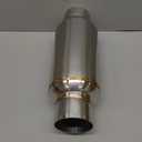 A-KARCK 2.5" Inlet Exhaust Resonator, 2.5" Inlet 2.5" Outlet 11.5" Overall Length Muffler Resonator Stainless Steel Polished