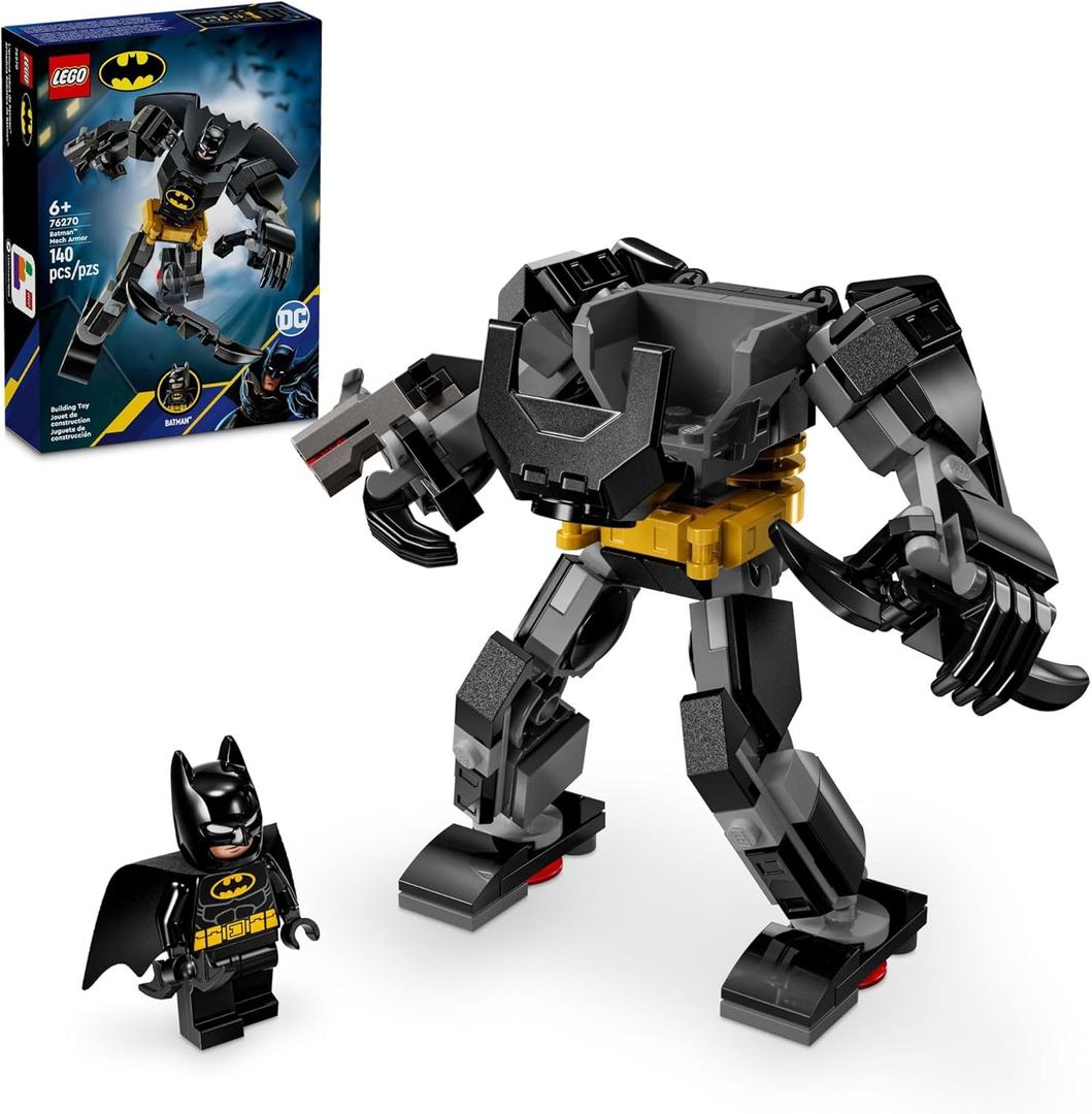 LEGO DC Batman: Batman Mech Armor Super Hero Toy, Collectible Robot Action Figure and Minifigure Included, Creative Super Hero Gift for Kids & Fans Ages 6 and Up, 76270