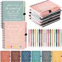 48 Pcs/24 Set Employee Appreciation Gift for Coworkers Staff Teacher Positive A6 Spiral Journal Notebook with Pen for Team Social Work Gifts Volunteer Week