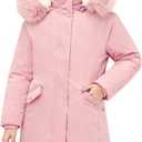 Lovekider 7-14Y Girls Winter Puffer Jacket Thick Warm Coat Cold Weather Hooded Wind-Resistant Parka for School Outdoor Wear