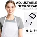 NLUS Kitchen Cooking Apron with 3 Pockets, Adjustable Bib Apron Chef Aprons for Women Men (White)