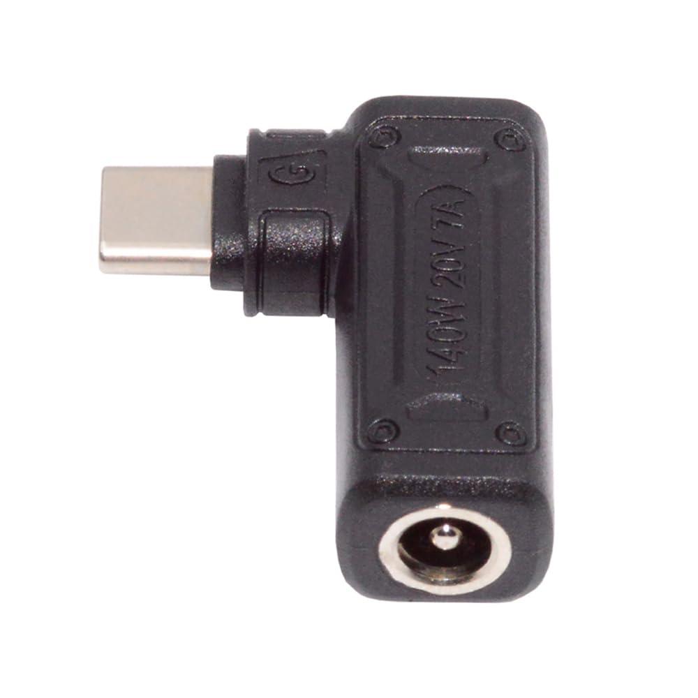 cablecc 5.5x2.1mm Input DC Jack to Type-C USB-C Power Plug Charge Angled 90 Degree Adapter for Laptop Phone Tablet