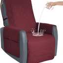 Recliner Chair Cover Sofa Slipcover Non-Slip Chair Couch Cover Machine Washable Furniture Protector with Straps for Dogs(Burgundy, 23inch Recliner)