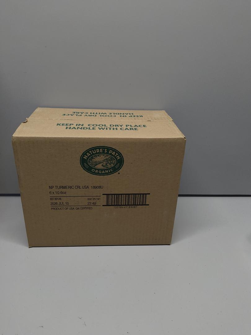 6 Packs Nature's Path Organic Golden Turmeric Cereal, BB Date: 07/10/26