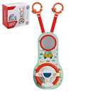 Temeemeg Rear Facing Car Seat Toys, 360° Rotation Baby Steering Wheel Toy with Mirror, Music, Lights and Driving Sounds, 12 Months+ Kids Steering Wheel for Car Backseat