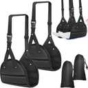 Travel Essentials Women Men, 2 Pack Black Airplane Footrest Leg Foot Hammock Rest Travel Luggage Accessories Gadgets Under Desk Flying Long Fight Trip Seat Organizer Must Haves Gifts Kids Needs