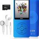 MP3 Player, Music Player with 16GB Micro SD Card, Build-in Speaker/Photo/Video Play/FM Radio/Voice Recorder/E-Book Reader, Supports up to 128GB (Dark Blue)