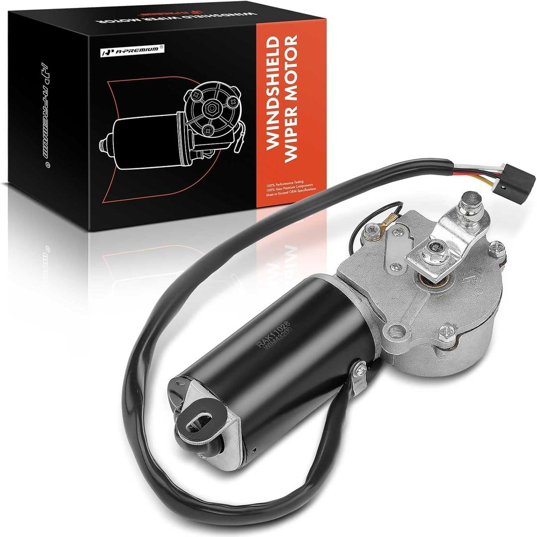 A-Premium Front Windshield Wiper Motor Compatible with Jeep YJ Series Wrangler 1987 1988 1989 1990 1991 1992 1993 1994 1995 Sport Utility, 5-Pin, Replace# 56030005, 849100-2178