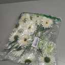 20 Pcs Fake Silk Gerbera Daisy Artificial Flowers with Stems Faux Daisies Flower Bulk for DIY Art Crafts Home Wedding Party Vase Centerpieces Tables Garland Wreath Decoration (White)