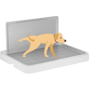 Dog Pee Pad Holder with High Wall,25.59"X19.69" inch Indoor Dog Potty Tray for Small/Medium Dogs,Pet Toilet White