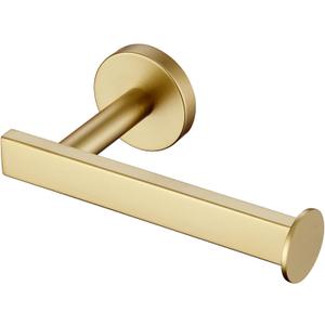 Toilet Paper Holder Brushed Gold Stainless Steel Toilet Roll Holder Wall Mounted Bathroom Hardware, 1 Pack AN2001GD