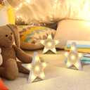 clothmile 2 PCS LED Night Light LED White Star Night Light Can Be Hung on The Wall Kids Room Light, Suitable for Birthday Party Holiday Decoration Baby Room Nursery Decoration