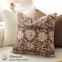 Vintage Floral Print Throw Pillow Covers 24x24 Set of 2 Neutral Modern Farmhouse Pillowcase Accent Decorative Cushion Covers Boho Home Decor for Couch Sofa Chair Bed Living Room, Oxblood