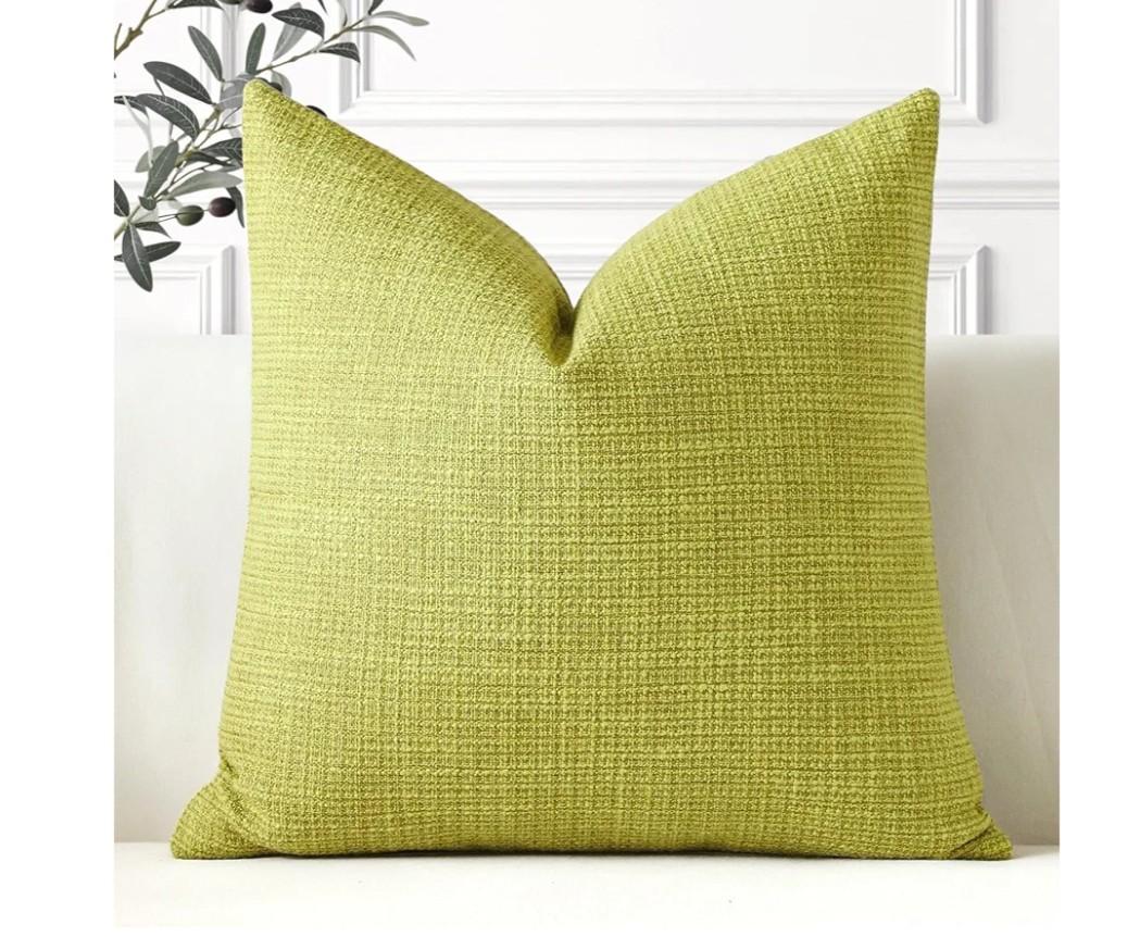 OTOSTAR Linen Throw Pillow Cover Set of 1 Decorative Square Pillowcases Cushion Covers 24x24 Inch for Home Decor Sofa Bedroom Car 60 x 60CM Sage Green