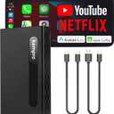 KemPro Smart Box 3-in-1 Wireless CarPlay & Android Auto Adapter with Streaming Apps  Netflix, YouTube, Adapter for Car to Watch TV, Video Player USB A & C