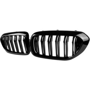 G30 Grille, Black Front Kidney Grille Grill Compatible with BMW 2017-2020 5 Series G30 M5 530e 530i 540i 550i, Gloss Black Double Slats