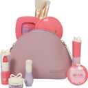 Litti Pritti Toddler Makeup Kit - Pretend Make up 11-Piece Play Makeup Set for Little Girls Age 3 and Up - Kids Cosmetic Bag Includes Brushes, Lipstick, Nail Polish - Pretend Play Toddler Girl Toys