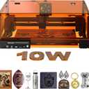 Laser Engraver, Woxcker L2 MAX 10W Enclosure Laser Cutter and Engraver Machine, 300x300mm Bed Size CNC Engraving Machine 0.01mm High Precision for Wood Stainless Steel Glass Metal (Class 1 10000mW)