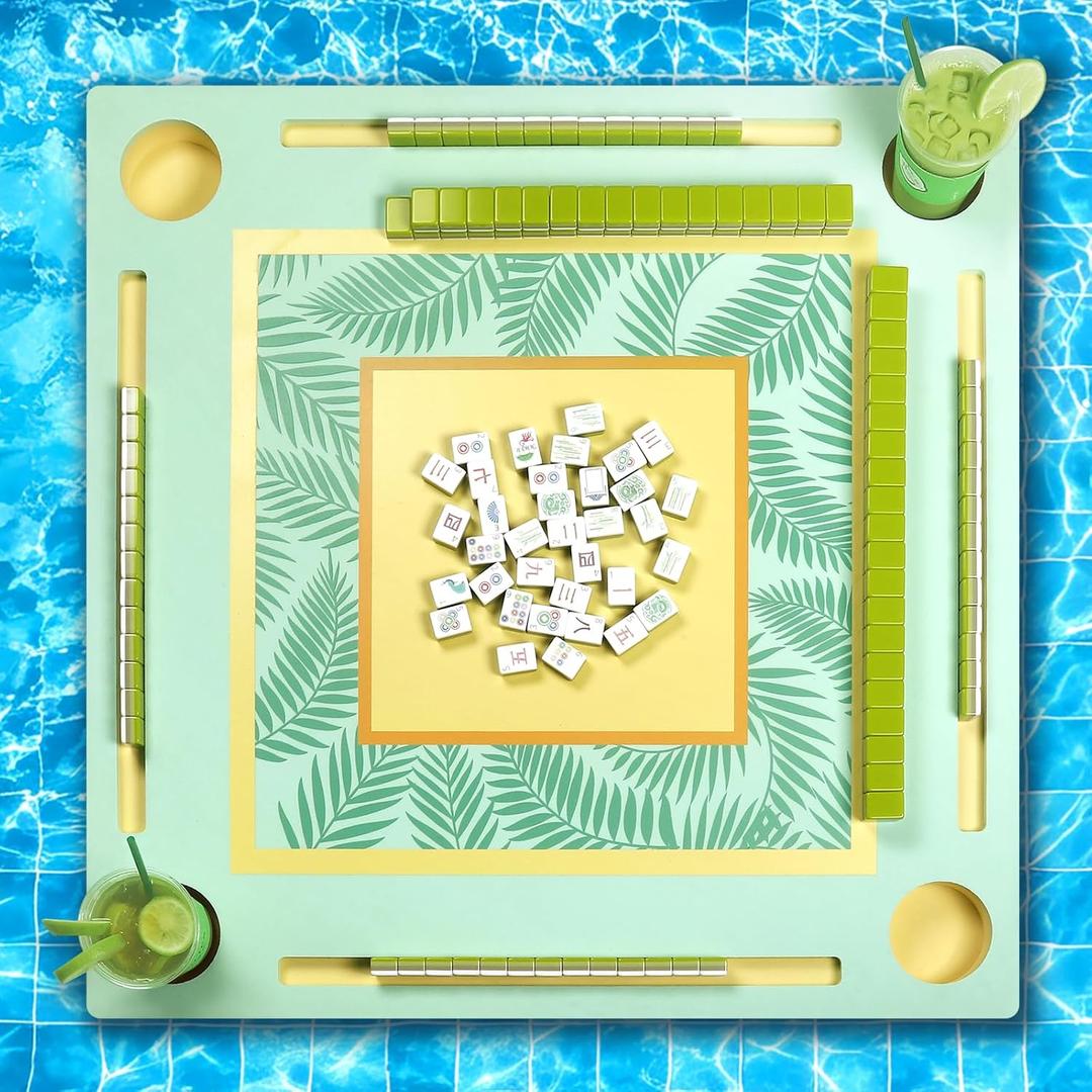 Floating Mahjong Table for Pool, Swimming Pool and Hot Tub Float Board for Mahjong, Pools Game Tray for Mahjong, Card Games, Scrabble, Dominoes & Poker, Floating Mahjong Table