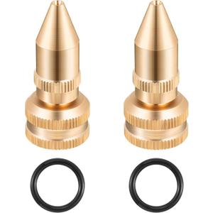 Feekoon 2 Pack Brass Adjustable Nozzle Replacement Compatible with Roundup 181331, All Brass Screw on Cone Nozzle Repair Kit having Gaskets Compatible with Scotts, Roundup, Smith Lawn, Garden Sprayer