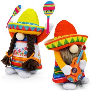 Lovinland Cinco de Mayo Decorations - Cinco de Mayo Plush Gnomes for Home, Office - Mexican Theme Party Decorations Supplies - Taco Fiesta Doll Table Centerpieces Decor - Carnival Festivals Figurine