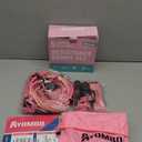 Resistance Bands with Handles for Women, Exercise Bands Set for Physical Therapy Yoga Pilates, 5 Level Workout Bands for Working Out with Door Anchor, Home Gym Fitness Equipment (1-Pink)