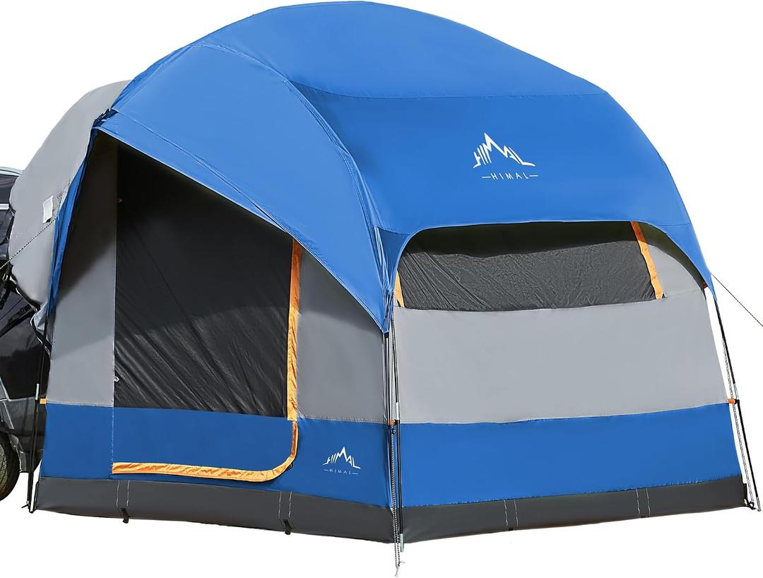 GoHimal SUV Tent for Camping, Waterproof PU3000mm Spacious Double Layer Design for 4 Person, Includes Rainfly and Storage Bag, 8FT L x 8FT W x 7.2FT H Blue