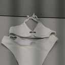 Women's Ribbed Textured Halter Bikini Set, 2 Pieces Cute Heart Ring Triangle Bottoms Swimwear Bathing Suits, SIZE XS