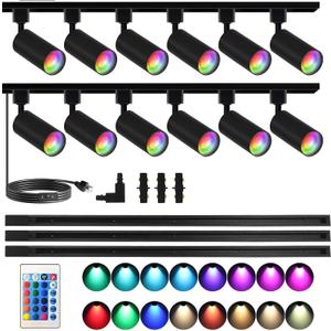 Plug in H Type LED Track Lighting Kits Dimmable RGB Ceiling Fixtures