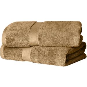 Beige Classic Luxury Bath Mat Floor Towel Set - Absorbent Cotton Hotel Spa Shower/Bathtub Mats [Not a Bathroom Rug] 13"x13" | 3 Pack
