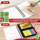 48 Pcs/24 Set Christmas Spiral Notepads Bulk Christmas Party Favors Gift Festive Christmas Theme Notebook with Sticky Note Notepad Ballpoint Pen for School Party Holiday Stocking Stuffer (Red & Green)