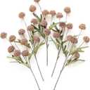 Floroom 5pcs Light Taupe Faux Silk Mums Artificial Flowers, Bulk Fake Small Mini Chrysanthemums with Stems for DIY Wedding Centerpieces Floral Arrangements Vase Fillers Home Decorations