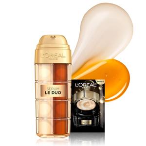 L'Oreal Paris Age Perfect Serum Le Duo, Brightening, Firming and AntiAging Serum for Face with Collagen Peptide, Niacinamide, Vitamin C and B3, 1 fl oz + Sample