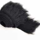 Shaggy Plush Faux Fur Fabric Precut Strips Fluffy Fuzzy Craft Fur for Gnomes Beard Hair Cosplay Costume Dwarf Decoration (Black, 4x60 inch)