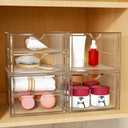 caktraie Acrylic Makeup Organizer, 4 Pack Drawer Organizer - Transparent Desktop Storage for Cosmetics, Office Supplies & More - Clear Organizers for Home & Office Use