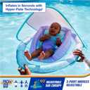 SwimWays Infant Spring Float, Baby Pool Float with Canopy & UPF Protection, Swim Training PFD, Swimming Pool Accessories for Babies 3-9 Months
