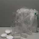 Plastic 8 PACK Large 50 Oz Water Carafe with Flip Top Lid, Square Base Juice Containers, Clear Plastic Pitcher - for Water, Iced Tea, Juice, Beverage, Milk, Cold Brew and Mimosa Bar - HAND WASH ONLY