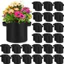 Nuanchu 100 Packs 2 Gallon Grow Bags Bulk Aeration Fabric Pot with Handles Thickened Nonwoven Garden Bags to Healthy Root Growth Vegetables Heavy Duty Grow Pots Planting Bag Planter for Flower Fruits