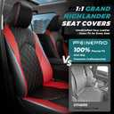 Custom Seat Covers for Toyota Grand Highlander 2024-2026 7 Seats | black red, faux leather, 2nd row captain chairs, waterproof, breathable, airbag compatible, stain resistant