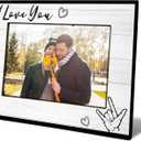 Couples Picture Frame | Love Photo Frames for Valentines Day Engagement Wedding Gifts, 4x6 Heart Picture Frame for Home Table Decor-A03