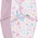 SwaddleMe by Ingenuity Original Swaddle, 100% Cotton, Improves Sleep & Calms Startle Reflex, 0-3 Months, 1.0 TOG, 2-Pack, Baby Swaddle Blanket - I Heart You