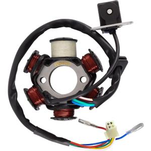 Magneto Stator Coil 5 Wire AC 6 Pole Ignition Stator Magneto for GY6 125cc 150cc Engine Stator Replacement for Scooter ATV Go Kart TAOTAO Dune Buggy(3-pin Square Interface)