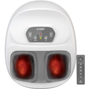 CuPiLo Foot Massager with Heat, FSA Eligible HSA Upgraded Full Feet Shiatsu Massage for Neuropathy, Remote Control Multi-Level Settings for Plantar Fasciitis, Birthday Day Gifts for Women Men(White)