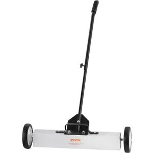 VEVOR 50Lbs Rolling Magnetic Sweeper with Wheels, Push-Type Magnetic Pick Up Sweeper, 24-inch Large Magnet Pickup Lawn Sweeper with Telescoping Handle, Easy Cleanup of Workshop Garage Yard