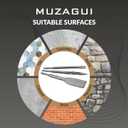 SDS-Plus Chisel Set 3pc for Concrete, Rock, Mansory, Brick, Stone - Tile, Self-Sharpening Flat and Point Steel Chisels for Rotary Hammer Drill - with Storage Case - MUZAGUI