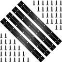 4 PCS 12 Inch Black Heavy Duty Stainless Steel Piano Hinge Continuous for Cabinet Door Cases Woodworking Wood Furniture Tool Storage Boxes Black