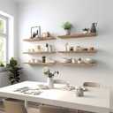 24 Inch Light Wood Floating Shelves for Wall Rustic Wall Shelf for Bedroom Living Room Set of 4
