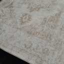 8x10 Vintage Washable Area Rugs Boho Medallion Large Distressed Retro Accent Carpet Floral Non-Slip Soft Low Pile Indoor Throw Rug for Living Room Bedroom Dining Room Office Kitchen, Beige