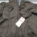 Levi's Men's Washed Cotton Hooded Military Jacket (XX-Large, Dark Brown/Sherpa Lined)