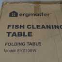ERGMASTER Fish Cleaning Table with Sink 42.6" Width Portable Folding Camping Table with Measure Mark|Outdoor Fish Cleaning Station with Grid Rack&Fish Cleaning Kit for Picnic, Patio